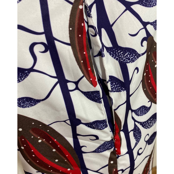 Women Red Blue Floral Shift Dress Short Sleeve Boho Unbranded Pockets - Picture 5 of 8